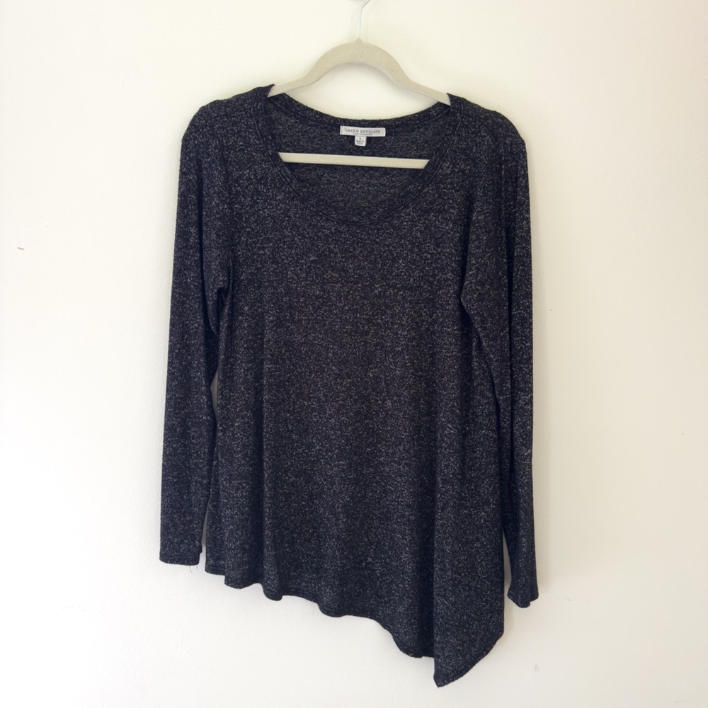 Green Envelope Black Long Sleeve Top - L